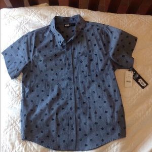 Start Wars short sleeve button down boys XL